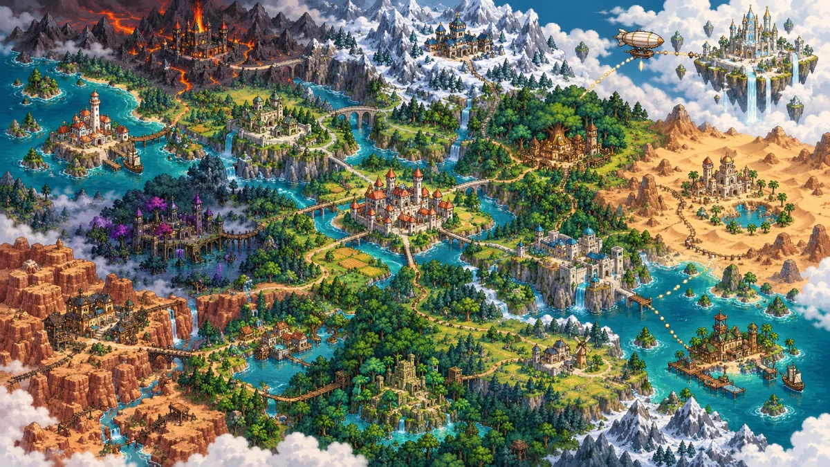 แผนที่รวม 15 เมืองและภูมิภาค